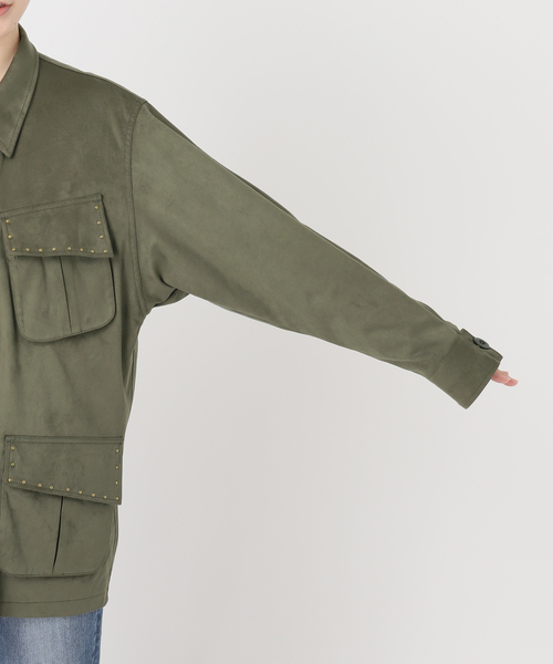 Spick & Span(スピックアンドスパン)の「ARCHIVE STANCE / アーカイブスタンス fale suede military JK(ミリタリージャケット・レディース・カーキ・FREE)」の15枚目の写真
