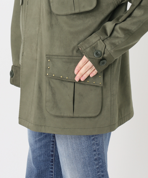 Spick & Span(スピックアンドスパン)の「ARCHIVE STANCE / アーカイブスタンス fale suede military JK(ミリタリージャケット・レディース・カーキ・FREE)」の16枚目の写真
