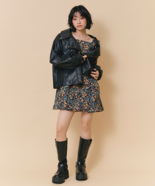 REDYAZEL(レディアゼル)の「ゴブランライクミニフラワーフレアワンピース(ワンピース・レディース・ネイビー/ブルー/ラベンダー・FREE)」の10枚目の写真