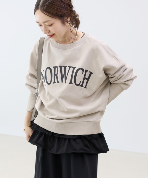 Aletta vita(アレッタビータ)の「スパン天竺裾フリル長袖プルオーバー(Tシャツ/カットソー・レディース・ブラック/オフホワイト・M)」の11枚目の写真