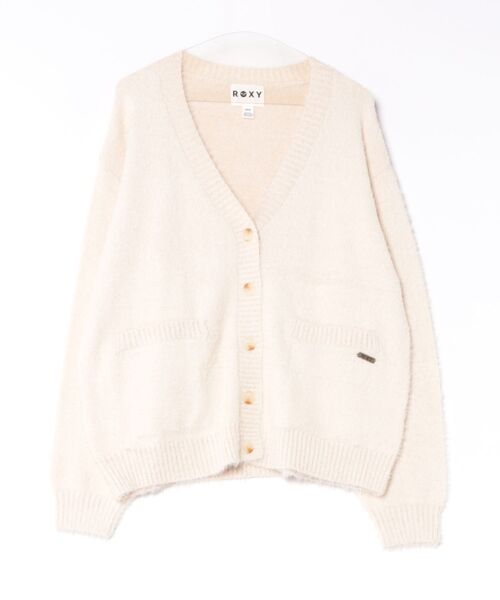 ROXY（ロキシー）の「ROXY SHAG HEART Vネックシャギーカーディガン 【2026年秋冬モデル】（カーディガン/ボレロ・レディース・ベージュ/ナチュラル/レオパード・SMALL/MEDIUM/LARGE）」の2枚目の写真