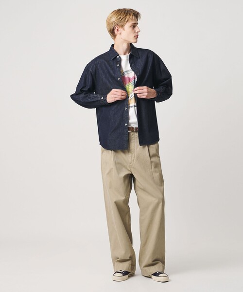 BEAUTY&YOUTH UNITED ARROWS（ビューティーアンドユースユナイテッドアローズ）の「ライト ハイツイスト デニム オーバー シャツ（シャツ/ブラウス・メンズ・ネイビー/ブラック・XL/M/L/S）」の8枚目の写真