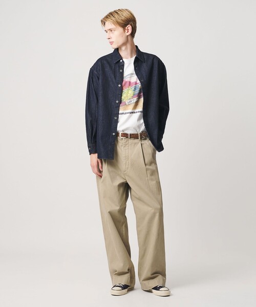 BEAUTY&YOUTH UNITED ARROWS（ビューティーアンドユースユナイテッドアローズ）の「ライト ハイツイスト デニム オーバー シャツ（シャツ/ブラウス・メンズ・ネイビー/ブラック・XL/M/L/S）」の9枚目の写真