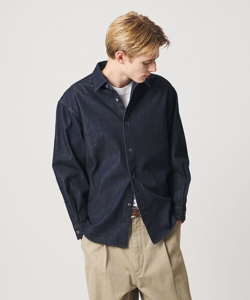 BEAUTY&YOUTH UNITED ARROWS（ビューティーアンドユースユナイテッドアローズ）の「ライト ハイツイスト デニム オーバー シャツ（シャツ/ブラウス・メンズ・ネイビー/ブラック・XL/M/L/S）」の10枚目の写真
