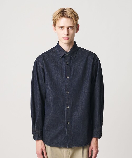 BEAUTY&YOUTH UNITED ARROWS（ビューティーアンドユースユナイテッドアローズ）の「ライト ハイツイスト デニム オーバー シャツ（シャツ/ブラウス・メンズ・ネイビー/ブラック・XL/M/L/S）」の3枚目の写真