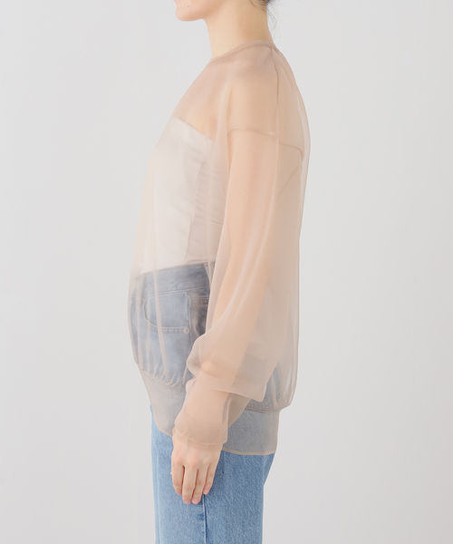 INSCRIRE(アンスクリア)の「INSCRIRE/アンスクリア Sheer Pullover Knit プルオーバー(ニット/セーター・レディース・ベージュ・FREE)」の2枚目の写真
