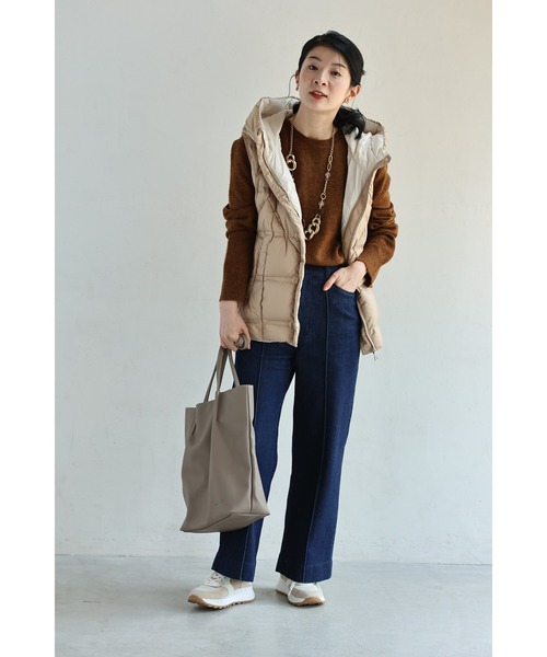 cawaii(カワイイ)の「体型拾わないダウンベスト(ダウンベスト・レディース・ベージュ・L~XL/S~M)」の13枚目の写真