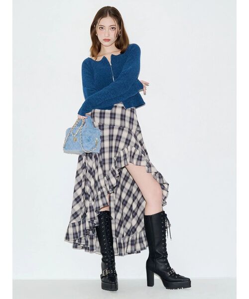 EVRIS(エヴリス)の「ランダムチェックアシンメトリースカート(スカート・レディース・グレー/ホワイト・SMALL/MEDIUM)」の20枚目の写真