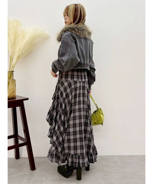EVRIS(エヴリス)の「ランダムチェックアシンメトリースカート(スカート・レディース・グレー/ホワイト・SMALL/MEDIUM)」の9枚目の写真