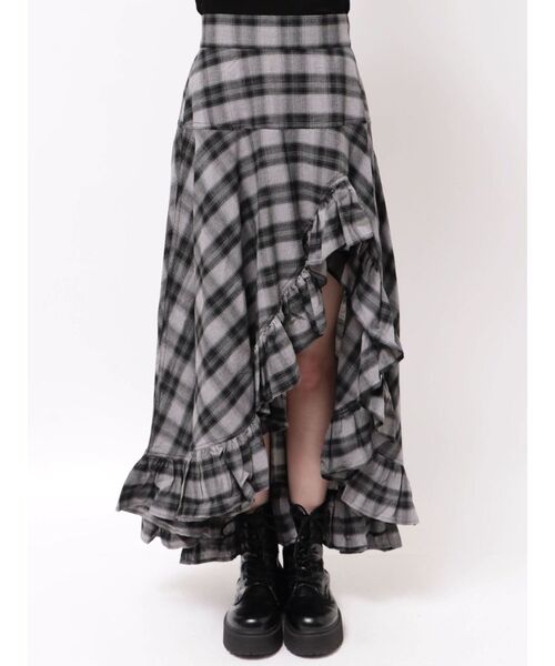 EVRIS(エヴリス)の「ランダムチェックアシンメトリースカート(スカート・レディース・グレー/ホワイト・SMALL/MEDIUM)」の11枚目の写真