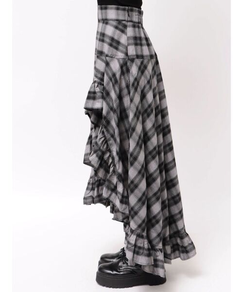 EVRIS(エヴリス)の「ランダムチェックアシンメトリースカート(スカート・レディース・グレー/ホワイト・SMALL/MEDIUM)」の12枚目の写真