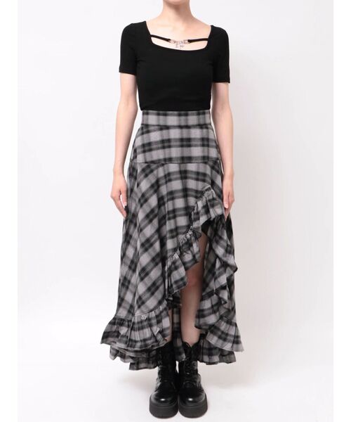 EVRIS(エヴリス)の「ランダムチェックアシンメトリースカート(スカート・レディース・グレー/ホワイト・SMALL/MEDIUM)」の16枚目の写真