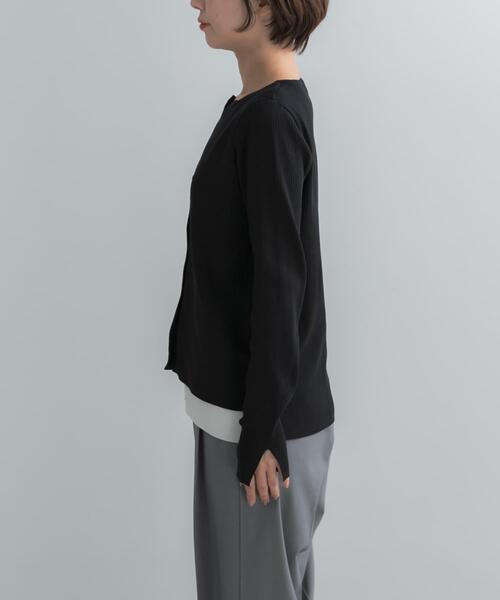 URBAN RESEARCH ROSSO WOMEN(アーバンリサーチ ロッソ)の「Torrazzo Donna LAYERED V-NECK TOP(ニット/セーター・レディース・ブラック/グレー・FREE)」の8枚目の写真