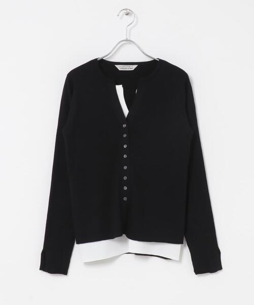 URBAN RESEARCH ROSSO WOMEN(アーバンリサーチ ロッソ)の「Torrazzo Donna LAYERED V-NECK TOP(ニット/セーター・レディース・ブラック/グレー・FREE)」の10枚目の写真