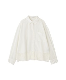 裾レースドッキングシャツ