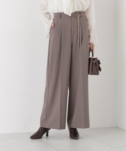 PROPORTION BODY DRESSING(プロポーションボディドレッシング)の「チェーンベルト付きワイドパンツ / 1216230001(その他パンツ・レディース・ブラウン/ブラック・SMALL/MEDIUM/P/S)」の2枚目の写真