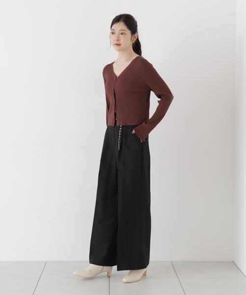 PROPORTION BODY DRESSING(プロポーションボディドレッシング)の「チェーンベルト付きワイドパンツ / 1216230001(その他パンツ・レディース・ブラウン/ブラック・SMALL/MEDIUM/P/S)」の1枚目の写真