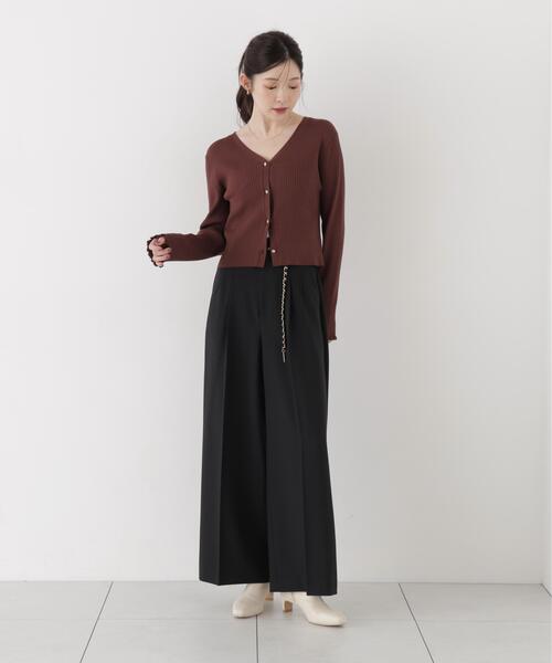 PROPORTION BODY DRESSING(プロポーションボディドレッシング)の「チェーンベルト付きワイドパンツ / 1216230001(その他パンツ・レディース・ブラウン/ブラック・SMALL/MEDIUM/P/S)」の4枚目の写真