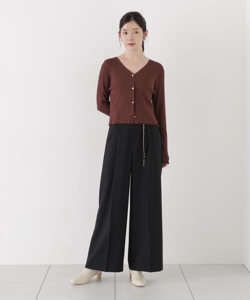 PROPORTION BODY DRESSING(プロポーションボディドレッシング)の「チェーンベルト付きワイドパンツ / 1216230001(その他パンツ・レディース・ブラウン/ブラック・SMALL/MEDIUM/P/S)」の5枚目の写真