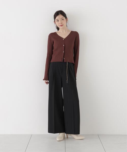 PROPORTION BODY DRESSING(プロポーションボディドレッシング)の「チェーンベルト付きワイドパンツ / 1216230001(その他パンツ・レディース・ブラウン/ブラック・SMALL/MEDIUM/P/S)」の6枚目の写真