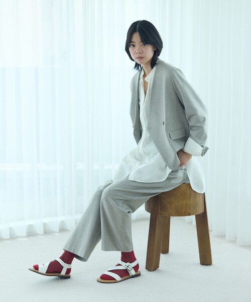 LOISIR(ロワズィール)の「クラシカルツイードテーパードパンツ(その他パンツ・レディース・チャコールグレー/ベージュ・40/38/36)」の4枚目の写真
