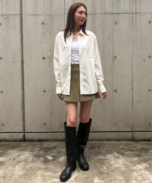 LE CIEL BLEU(ルシェルブルー)の「ダブルカラー&カフシャツ / Double Collar & Cuff Shirt(シャツ/ブラウス・レディース・ベージュ/ライトピンク/オフホワイト/ブラック・36)」の6枚目の写真
