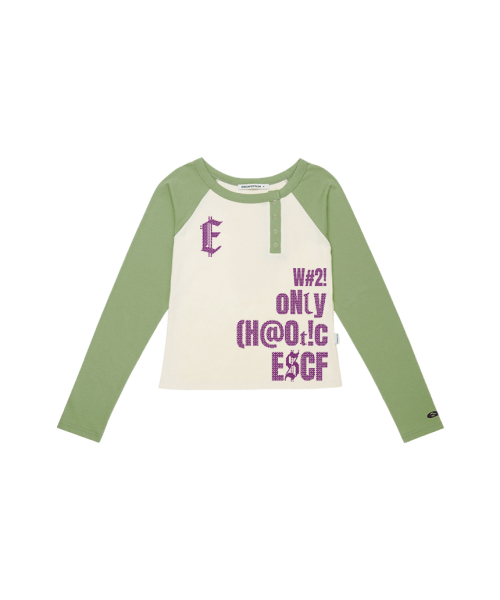 ESCAPEFROM(エスケープフロム)の「ESCF ピクセルタイポプリントサイドスナップロングスリーブマゼンタ(Tシャツ/カットソー・レディース・その他・MEDIUM)」の9枚目の写真