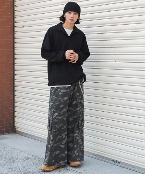 WEGO(ウィゴー)の「WEGO/【26年秋冬新作】フェイクレイヤードニットポロ(LS)(ニット/セーター・メンズ・ブラック/杢グレー/チャコールグレー・LARGE/MEDIUM)」の5枚目の写真
