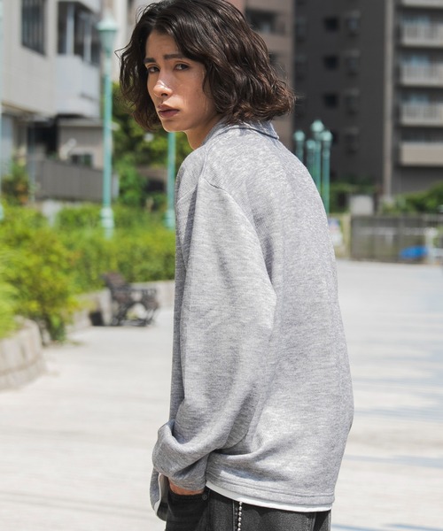 WEGO(ウィゴー)の「WEGO/【26年秋冬新作】フェイクレイヤードニットポロ(LS)(ニット/セーター・メンズ・ブラック/杢グレー/チャコールグレー・LARGE/MEDIUM)」の13枚目の写真