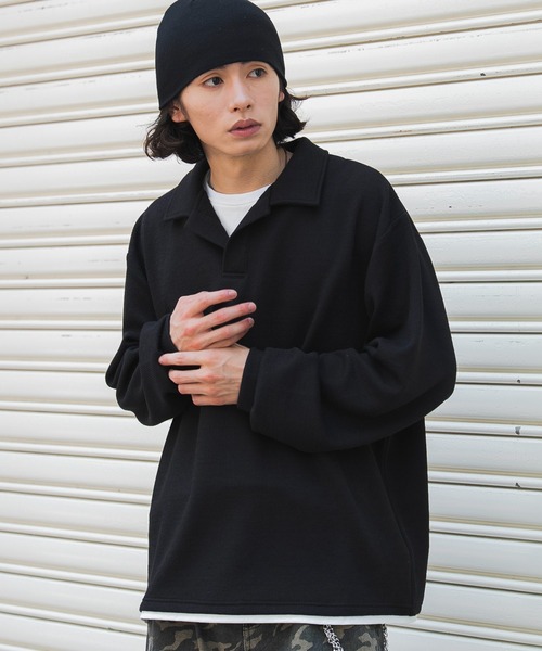 WEGO(ウィゴー)の「WEGO/【26年秋冬新作】フェイクレイヤードニットポロ(LS)(ニット/セーター・メンズ・ブラック/杢グレー/チャコールグレー・LARGE/MEDIUM)」の18枚目の写真