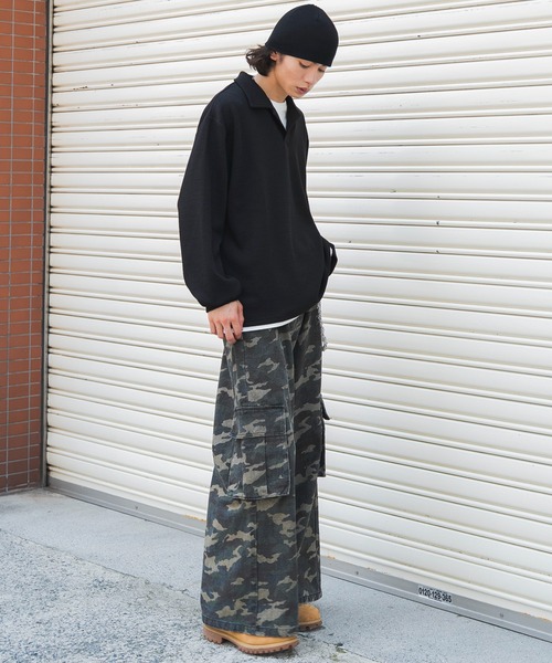 WEGO(ウィゴー)の「WEGO/【26年秋冬新作】フェイクレイヤードニットポロ(LS)(ニット/セーター・メンズ・ブラック/杢グレー/チャコールグレー・LARGE/MEDIUM)」の19枚目の写真