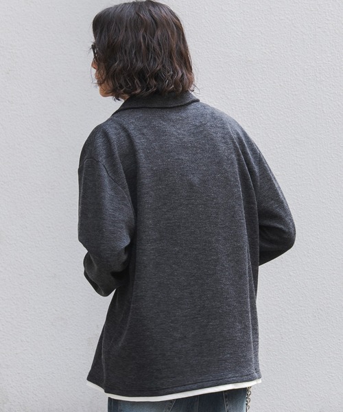 WEGO(ウィゴー)の「WEGO/【26年秋冬新作】フェイクレイヤードニットポロ(LS)(ニット/セーター・メンズ・ブラック/杢グレー/チャコールグレー・LARGE/MEDIUM)」の22枚目の写真