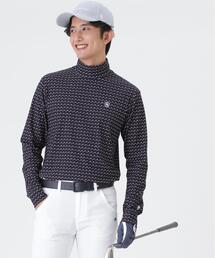 【PEARLY GATES】トゥルーボーテトリコットストレッチ長袖ハイネックカットソー <マイクロとびうさPG柄> (MENS)