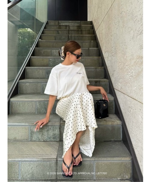 Her lip to(ハーリップトゥー)の「HLT x Hello Kitty Tabloid Tee(Tシャツ/カットソー・レディース・ホワイト・M)」の3枚目の写真