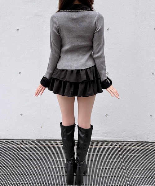 NOMAE（ノーマエ）の「スエードライクティアードスカパン（スカート・レディース・ベージュ/ブラック/アイボリー・FREE）」の12枚目の写真