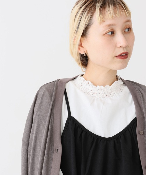HEART MARKET(ハートマーケット)の「襟シャーリングレース長袖インナー(Tシャツ/カットソー・レディース・ホワイト/オートミール/ブラック/チャコール・LARGE/MEDIUM)」の1枚目の写真