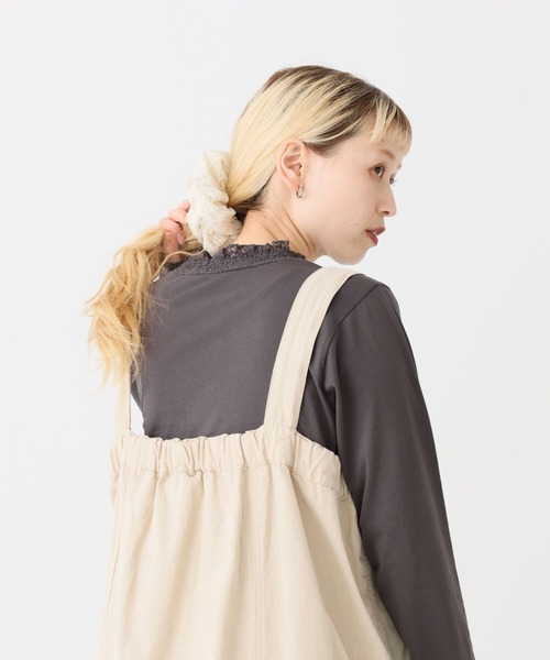 HEART MARKET(ハートマーケット)の「襟シャーリングレース長袖インナー(Tシャツ/カットソー・レディース・ホワイト/オートミール/ブラック/チャコール・LARGE/MEDIUM)」の3枚目の写真