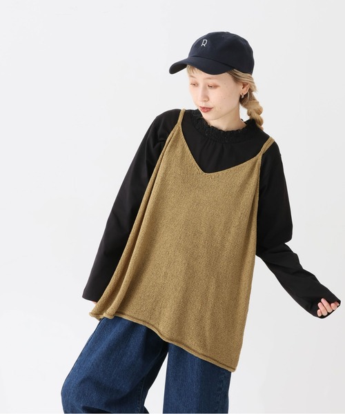 HEART MARKET(ハートマーケット)の「襟シャーリングレース長袖インナー(Tシャツ/カットソー・レディース・ホワイト/オートミール/ブラック/チャコール・LARGE/MEDIUM)」の2枚目の写真