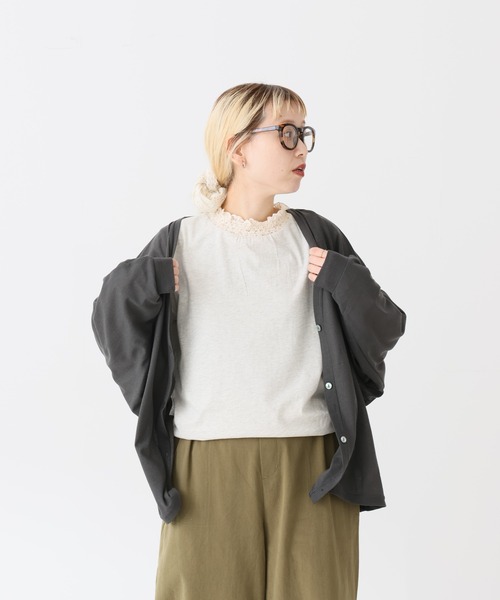 HEART MARKET(ハートマーケット)の「襟シャーリングレース長袖インナー(Tシャツ/カットソー・レディース・ホワイト/オートミール/ブラック/チャコール・LARGE/MEDIUM)」の8枚目の写真