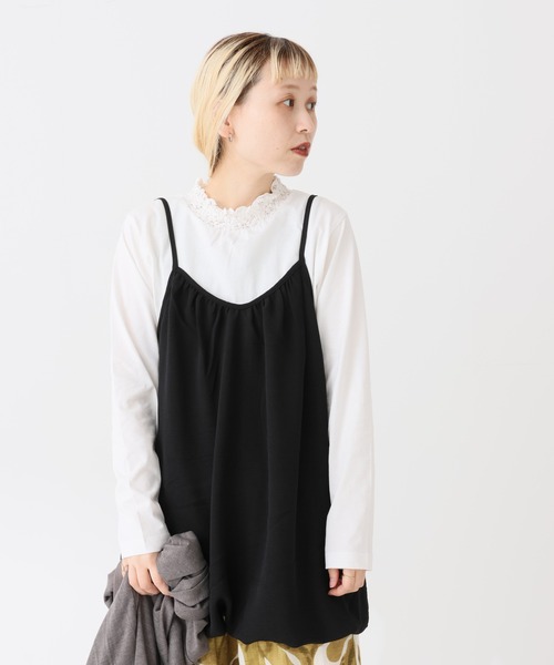 HEART MARKET(ハートマーケット)の「襟シャーリングレース長袖インナー(Tシャツ/カットソー・レディース・ホワイト/オートミール/ブラック/チャコール・LARGE/MEDIUM)」の9枚目の写真