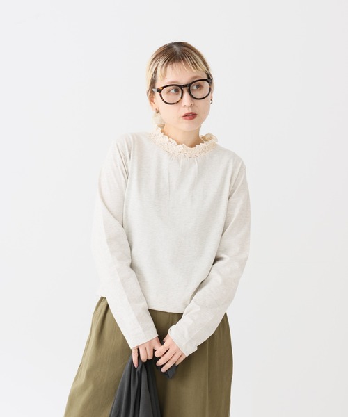 HEART MARKET(ハートマーケット)の「襟シャーリングレース長袖インナー(Tシャツ/カットソー・レディース・ホワイト/オートミール/ブラック/チャコール・LARGE/MEDIUM)」の20枚目の写真