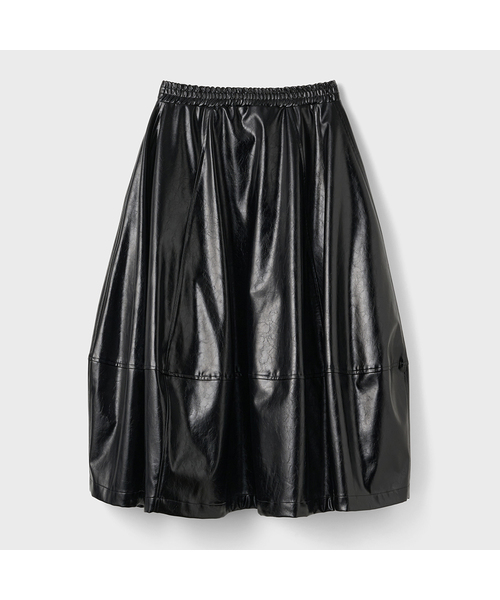 DEWEDEWE(デュイデュイ)の「ボリュームレザー スカート (2カラー)(スカート・レディース・ブラック/ブラウン・SMALL/MEDIUM)」の2枚目の写真