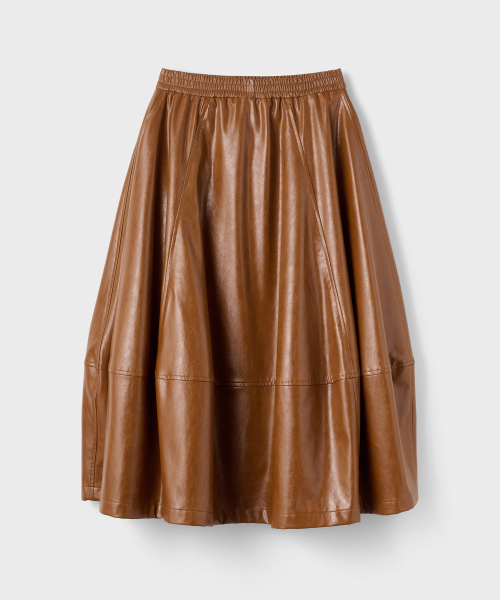 DEWEDEWE(デュイデュイ)の「ボリュームレザー スカート (2カラー)(スカート・レディース・ブラック/ブラウン・SMALL/MEDIUM)」の5枚目の写真
