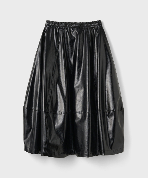 DEWEDEWE(デュイデュイ)の「ボリュームレザー スカート (2カラー)(スカート・レディース・ブラック/ブラウン・SMALL/MEDIUM)」の6枚目の写真