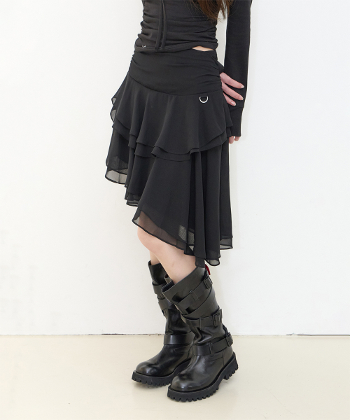 ILLIGO(イリゴ)の「シアーアシンメトリースカートブラック(スカート・レディース・その他・SMALL/MEDIUM)」の1枚目の写真