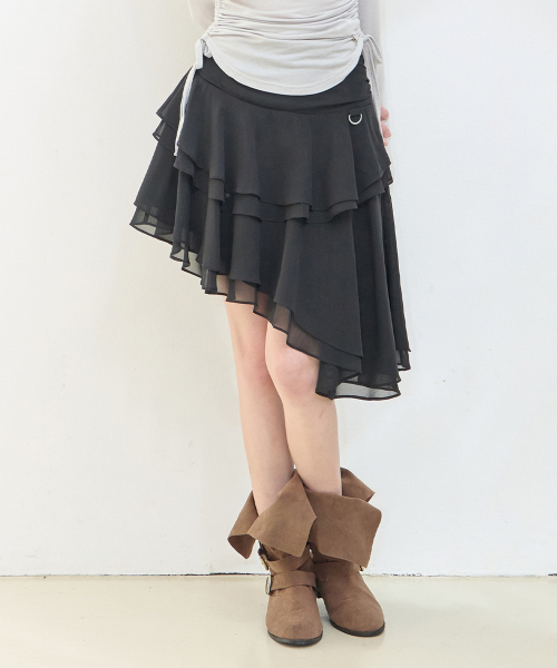 ILLIGO(イリゴ)の「シアーアシンメトリースカートブラック(スカート・レディース・その他・SMALL/MEDIUM)」の2枚目の写真