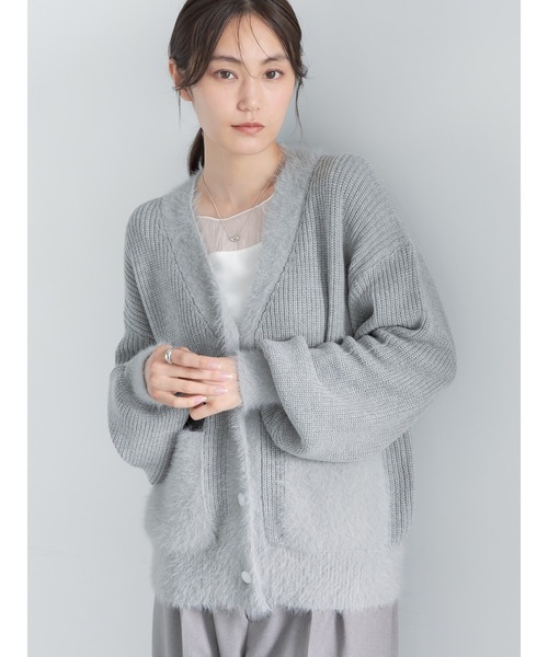 Te chichi(テチチ)の「畦フェザーミックスニットカーディガン《2026 AUTUMN LOOK item》(カーディガン/ボレロ・レディース・オフホワイト/サックスブルー/グレー・F)」の3枚目の写真