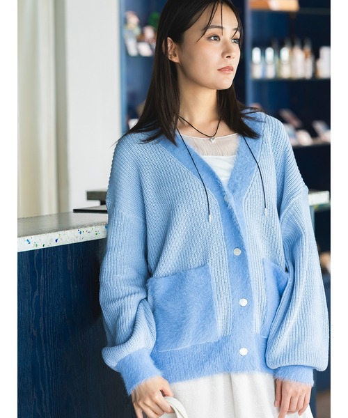 Te chichi(テチチ)の「畦フェザーミックスニットカーディガン《2026 AUTUMN LOOK item》(カーディガン/ボレロ・レディース・オフホワイト/サックスブルー/グレー・F)」の21枚目の写真