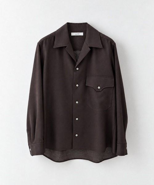 UJOH(ウジョー)の「【UJOH HOMME】別注 Wide set Open Collar Shirts(シャツ/ブラウス・メンズ・ブラック/ダークブラウン・4/5)」の1枚目の写真