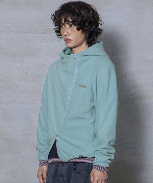 XTONZ(エクストーンズ)の「XJ148 カーブドジッパー ライトボアジャケット フードジップアップ (ミント)(その他アウター・レディース・その他・MEDIUM/LARGE)」の10枚目の写真